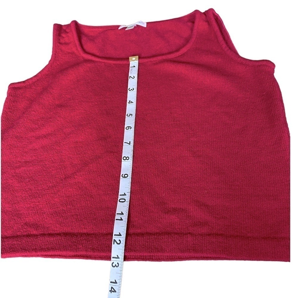 St. John Santana Knit Wool Blend Scoop Neck Fuschia Pink Tank Top Size Small - Picture 2 of 7